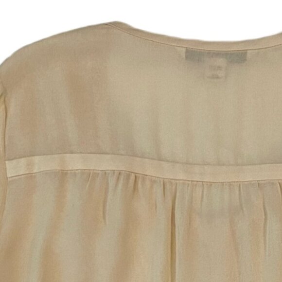 Diane Von Furstenberg Long Sleeve Silk Cream Blouse Size 10 - Picture 4 of 9